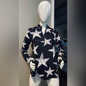 Jofit Navy Star-Print Women’s Momentum Mock
Golf Pullover size M